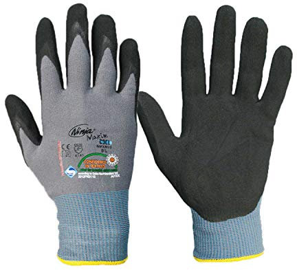 Ninja Maxim HandschuhMan Arbeitshandschuhe Nitril Gartenhandschuhe Montagehandschuhe Gr. 5-12 (7/S)