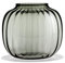Holmegaard Ovale Vase H17.5 Primula optisches Muster mundgeblasenem Glas, grau