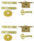 Geenite Vintage Furniture Antique Jewelry Box Lock Simple Style Humidor Key Hole Tool Setup Hardware 2 Pieces (Gold)