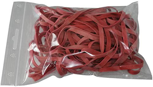 Fa.ars 100 g Gummiringe Gummiband Gummibänder Haushaltsgummis Gummiring Gummies Rubber Bands rot 130mm Ø 1,2 x 5 mm breit