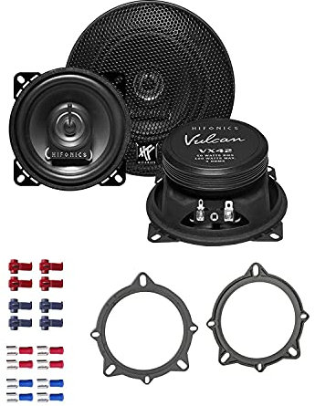Hifonics Auto Lautsprecher Boxen VX42 200 Watt 10cm 2 Wege Koax passend für BMW X1 E84 ab 2009 Türen vorne