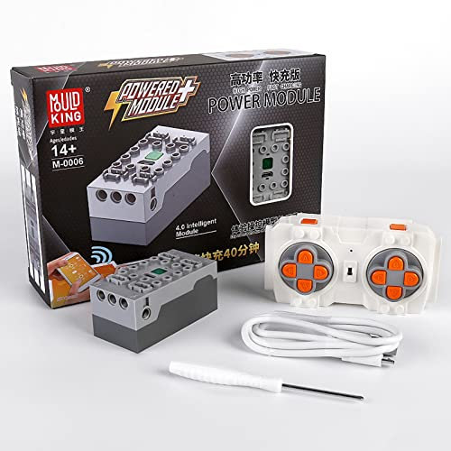 Mould King M006 4.0 Powered Module, inklusive wiederaufladbarer Fernbedienung und Batteriebox, 4 Power Output Port Upgrade Zubehör (APP-Steuerung/programmierbar), kompatibel mit -Technik