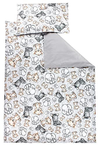 TupTam Kinder Bettwäsche Gemustert 2-Teilig Wendebettwäsche, Farbe: Safari/Grau, Größe: 120x90 cm