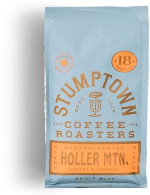 Stumptown Coffee Roasters, Medium Roast Organic Whole Bean Coffee, 100% Arabica Coffee - Holler Mountain 18 Ounce Bag with Flavor Notes of Citrus Zest, Caramel and Hazelnut