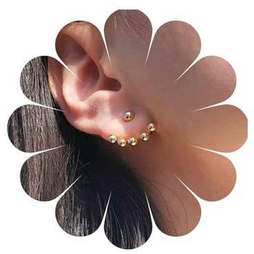 Allereya Vintage Ball Ohr Jacke Ohrringe Gold Perle Jacke Ohrringe Vorne Zurück Ohrringe Ball Ohr Kletterer Ohrringe Schmuck Für Frauen Und Mädchen