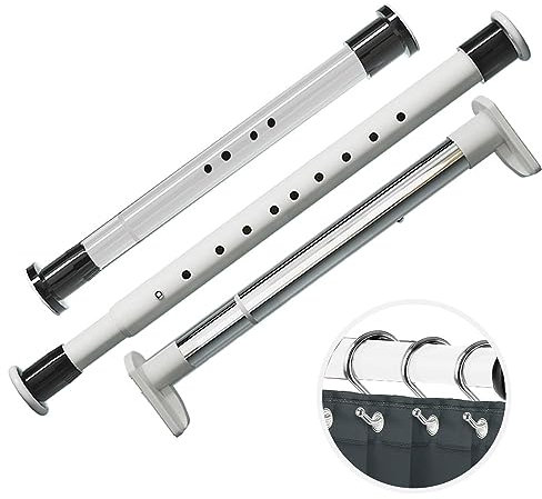 Hochwertige Teleskopstange Gardinenstange mit Haken 360-410cm Ø32mm Weiß - Klemmbar ohne Bohren - Ideal für Bad, Schlafzimmer, Raumteiler & Balkon