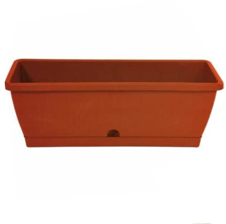 Mondo Viro Macetas Terracota mate para interior y exterior vintage de propileno resistente (60 x 20 x 18 cm, rectangular)