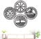 Dubbulon 4 Stück Wikinger Wand Deko, Wikinger Wanddeko, Nordische Mythologie Runensymbole Innendekoration, Schwarz Ausgehöhlte Wandkunst, Ornament Für Wohnzimmer, Schlafzimmer, Küche