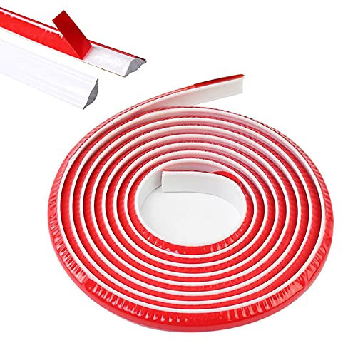 5M PVC Flexible Quadrant Round Molding Trim,Floor Tile Edging Trim self Adhesive,Laminate Floor Tile Beading,Gap Cover Filling Caulk Strip for Wall Cabinet Skirting Countertops Window Door Edge,White
