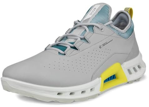 ECCO Men's Biom C4 Gore-Tex Waterproof Golf Shoe, Concrete/Baygreen, 11-11.5