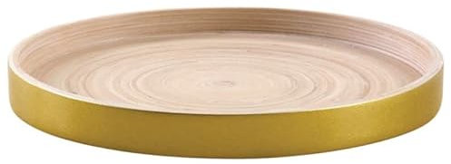 Plateau rond en bambou laqué