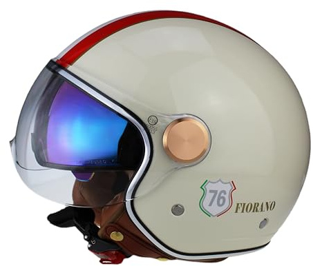 Casco jet da moto aperto ViPER RSV19 - Casco jet da moto/scooter per uomo e donna con visiera parasole