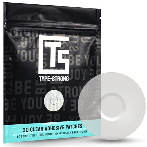 Freestyle Libre 3 Sensor Covers Waterproof for Sensitive Skin. CGM Adhesive Patches Pre-Cut for Freestyle Libre, Medtronic Guardian, & Dexcom G7. Sweat-Resistant 10-14 Days, 20 Pack, Clear