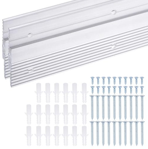 sourcing map French Cleat Bilderaufhänger, 76,2 cm, 2 Paar Aluminium-Z-Clips, unterstützt 120bs, ineinandergreifende Wandhalterung, zum Aufhängen von Spiegeln, Paneelen, Regalen, Kopfteilen,