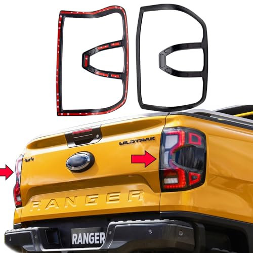 JHCHAN ABS Rücklicht Abdeckungen-Set für Ford Ranger 2023-2025 T9 Wildtrak Raptor Wildtrak X Limited Platinum (Rücklichtabdeckung)