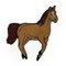 Pferd Reiten Aufnäher zum aufbügeln oder aufnähen Bügelbild Aufbügler für Kleidung gestickter Bügelpatch Applikation Bauernhof Patch Größe 8,0 x 9,5 cm