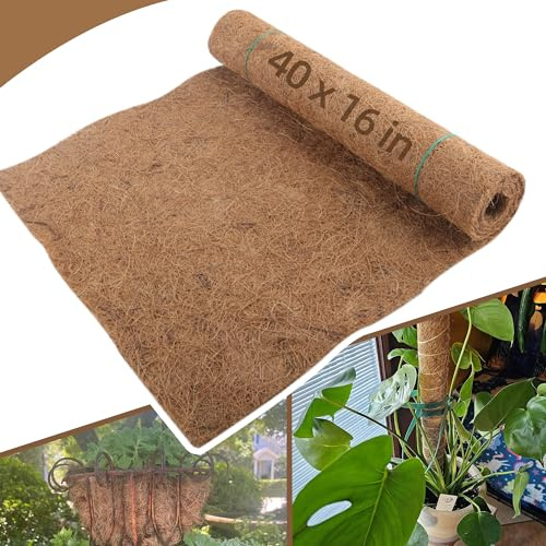 Rouleau de revêtement Coco – 40,6 x 101,6 cm en fibre de coco naturelle pour jardinières, paniers de fleurs polyvalents, décoration de jardin, tapis d'animaux de compagnie – Adapté aux reptiles, idéal