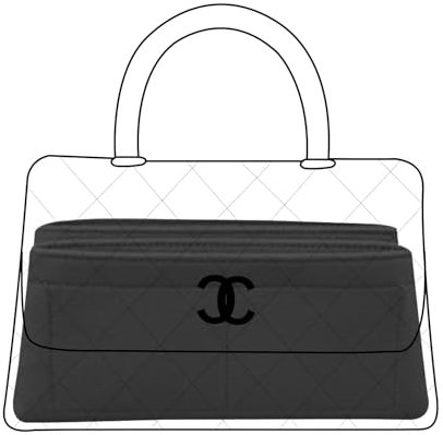 Lckaey Taschen-Organizer-Einsatz für Chanel Coco Handtaschen, Filz, Organizer, Tasche, Kokos-Chanel-Einsatz, Y080black-S