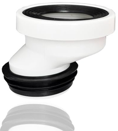 ieron Tubo de conexión de inodoro de 5 cm, boquilla de plástico excéntrica en ángulo rígido, drenaje, excéntrico recto, conexión de inodoro