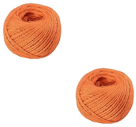 NUOBESTY 2pcs Twine for Wrapping Natural Rope Creatibe Rope for Jewelry Nativity Craft Twine Hessian Ribbon Rope Braid Accessories Yard Acrylic Yarn To Weave Christmas Thread