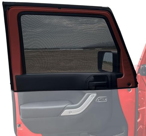 Sonnenschutz für Autofenster, Autofenstergitter für Camping, Fensterblenden fürs Auto, Autovorhänge für Jeep Wrangler TJ JK JKU JL JLU Gladiator JT, UV-Schutz, atmungsaktiv, Frontfenster (2er-Pack)