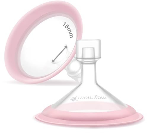 16mm Maymom MyFit Shields, Pano Series; Compatible with Medela Breast Pump- PersonalFit, Freestyle, Harmony, Maxi, Freestyle Flex Connector; Connect to Widemouth/Narrow Connector, 2pcs