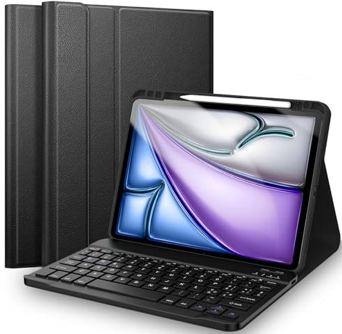 EYERIYO Custodia con Tastiera iPad Air 11 M3 2025/Air 11 M2 2024/ 5a 10,9 2022/ 4a 10,9 2020, Slim Cover Supporto Pencil con Bluetooth Italiano QWERTY Tastier