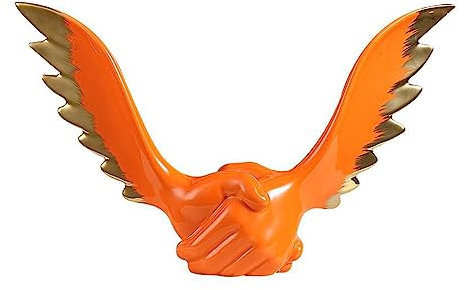Skulptur Dekoration Keramik Deko Statue, Moderne Deko, Tisch für Wohnzimmer, Schlafzimmer, Esszimmer, Büro,Orange
