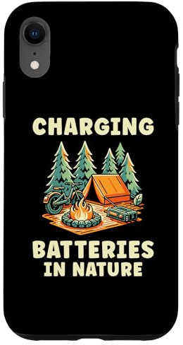 iPhone XR Charging Batteries In Nature Camping Adventure Case