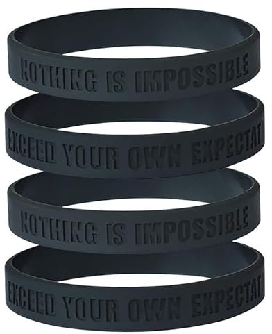 ZENRUIMING 4 inspirierende Silikon-Armbänder, Nichts ist unmöglich, übertrifft Ihre eigenen Intaglio-Gummi-Armbänder, Outdoor-Sportarmbänder für Herren und Damen, One Size, Silikon, Kein Edelstein