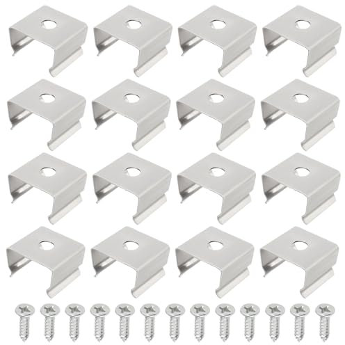 EMSea Lot de 50 Clips de Montage pour Cordon Lumineux LED en Acier Inoxydable pour Bandes LED de 9,5 à 12 Mm (13 X 11 X 9 Mm)