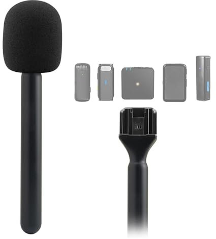 Interview-Mikrofon-Adaptergriff, Mikrofonhalter für MIC 1 und 2, für Rode II, für Hollyland Lark 150, für Synco G1, für Movo, 2 Stück Mikrofon-Handhalterung
