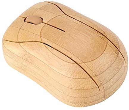 Maus, Niedliche Maus, Niedlicher PC-Laptop-Computer aus Holz mit 2,4 GHz Optischer Bambusmaus für PC, Notebook, Desktop