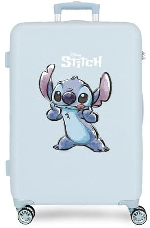 Joumma Disney Stitch Naughty Valigia media blu 46 x 65 x 23 cm Rigido 2,62 kg Chiusura a combinazione laterale ABS 2,62 kg 56LExtensible, blu, Taglia unica, Valigia media