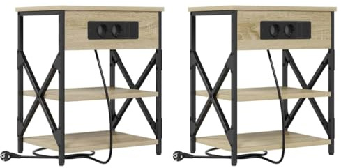 vidaXL Modern Bedside Table with Storage for Your Bedroom, Contemporary Style, Practical Furniture with Minimalist Design