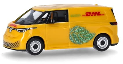 Herpa Model Car VW ID. Buzz Cargo DHL, miniature scale 1:87, collectible, Made in Germany, plastic model
