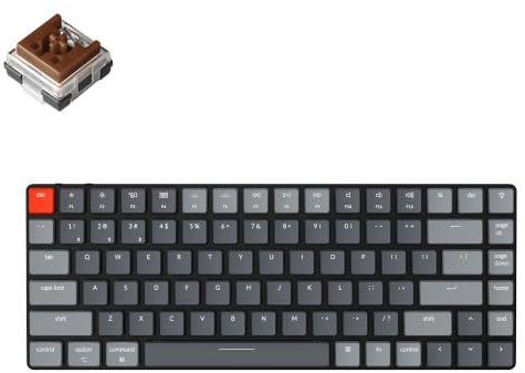 Keychron K3 Ultra-Slim Bluetooth Wireless Mechanische Tastatur, 75% ANSI-US Layout Hot-Swap-fähig Low Profile Optischer Brauner Schalter RGB Gaming-Tastatur für Mac Windows