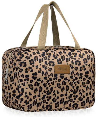 Aucuu Necessär i full storlek, resencessär, sminkväska för damer, sminkväska och make-up väskor för resor, stor tvättpåse med handtag för tillbehör för damer och herrar, 30 x 21 x 12 cm, Avslappnad