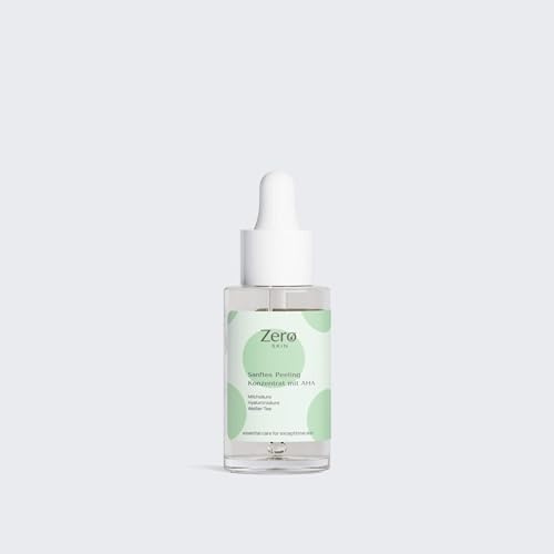 Zero Skin - Sanftes Peeling Konzentrat mit AHA - 30 ml, AHA Peeling Serum Overnight – 10% Milchsäure 1% Hyaluron – Zellerneuerung strahlende Haut – vegan parfümfrei
