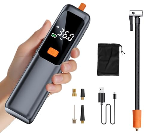MWZBTG Gonfleur De Pneus Compresseur D Air Portable | Pompe A Air Voiture Portable Arret Automatique,Accessoire Rechargeable pour SUV Berline Moto Camion Véhicule Vélos | pour Moto Vélo Garage Camion