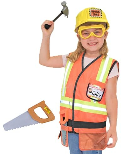 Generico Kids Building Costume | Kids Dress Up Clothes, Career Tool Belt Vest for | Cosplay Costume Uniform Kit