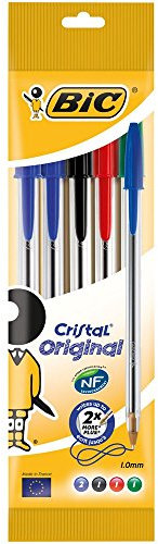 Bic Cristal Kugelschreiber-Set, Medium, 5 Stück, mehrfarbig