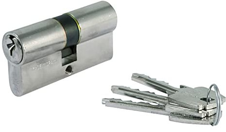 Tesa Assa Abloy, 52003030N, Cilindro Estándar, TE5, Leva Corta, Llave - Llave, Niquelado, 30 x 30 mm