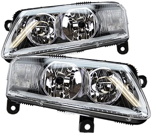 BESTPRICE 2x Hauptscheinwerfer vorne links + rechts H1 / H7 Frontscheinwerfer ohne Stellmotor, Kompatibel mit AUDI A6 Allroad C6 (4FH), A6 C6 (4F2), A6 C6 Avant (4F5)