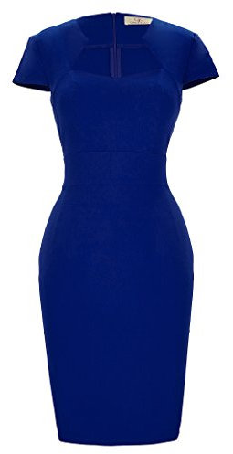 GRACE KARIN Retro Dress Women's Cocktail Small Dark Blue(CL8947-3)
