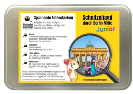 Stadtspiel Schnitzeljagd Berlin Mitte für Familien - Entdeckertour | Familien-Stadtrallye mit Maskottchen durch Berlin Mitte – kindgerechte Aufgaben für Ausflüge mit Kindern & Enkeln