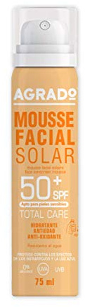 Feuchtigkeitsspendender Sonnenschutz mit verschiedenen Sonnenschutzfaktoren SPF UVA UVB Spray Wasserfest Lichtstruktur Unsichtbar 250 ml - (Mousse 50)