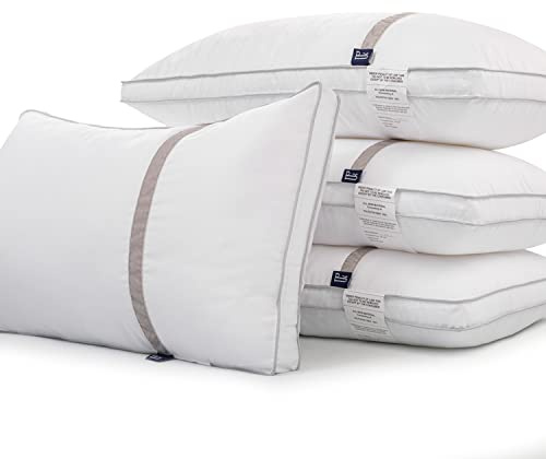 BedStory 4 Pack Sleeping Pillows, Hotel Pillow Down Alternative Dust Mite Resistant & Hypoallergenic, Standard Size Bed Pillow for Neck/Shoulder Pain/Allergy Sufferers and Back/Stomach/Side Sleepers