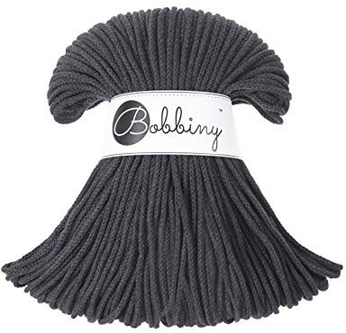 Bobbiny Öko-Tex-Kordel für Makramee und Handwerk, 3 mm x 100 m, Anthrazit