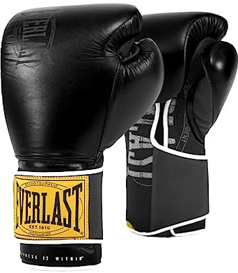 Everlast Unisex- Erwachsene Boxhandschuhe 1910 Classic Trainingshandschuhe, Schwarz, 14oz